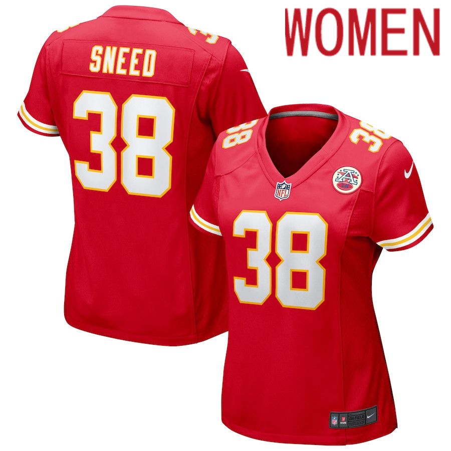 Women Kansas City Chiefs #38 LJarius Sneed Nike Red Game NFL Jersey->women nfl jersey->Women Jersey